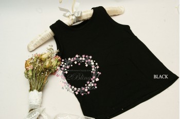 Plain blank BLACK SINGLET (1 pc)